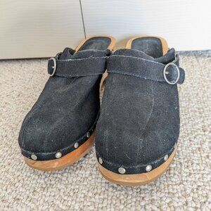 Black Suede Clogs